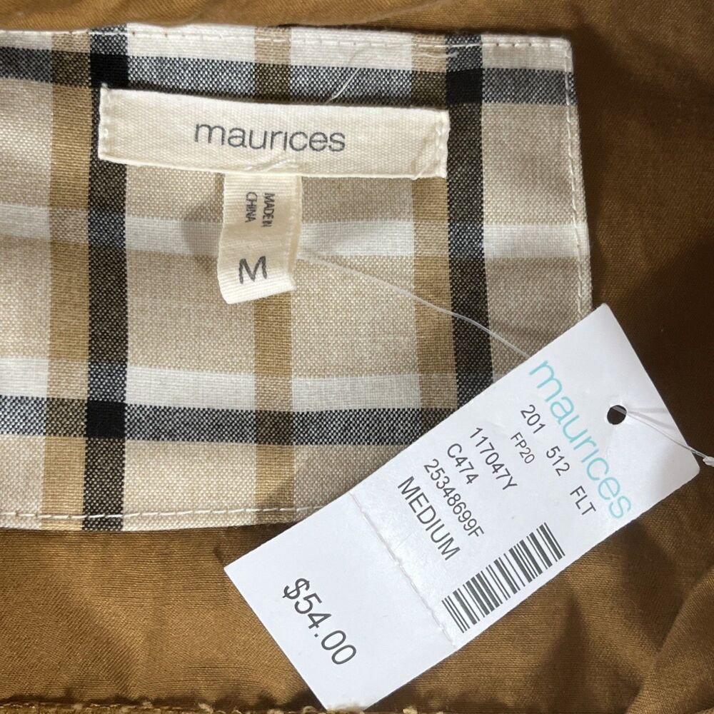 Maurices Utility Jacket Women's Medium Brown Military Anorak Roll Tab Sleeve NWT - Picture 10 of 11